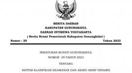 Perbup Gunungkidul Nomor 29 Tahun 2023 tentang Sistem Klasifikasi Keamanan dan Arsip Dinamis